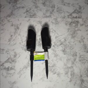 Garden Collection Solar Stake Lights - Black Set of 2